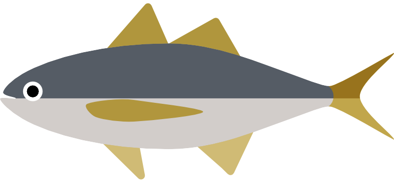 魚フラットデザインイラスト