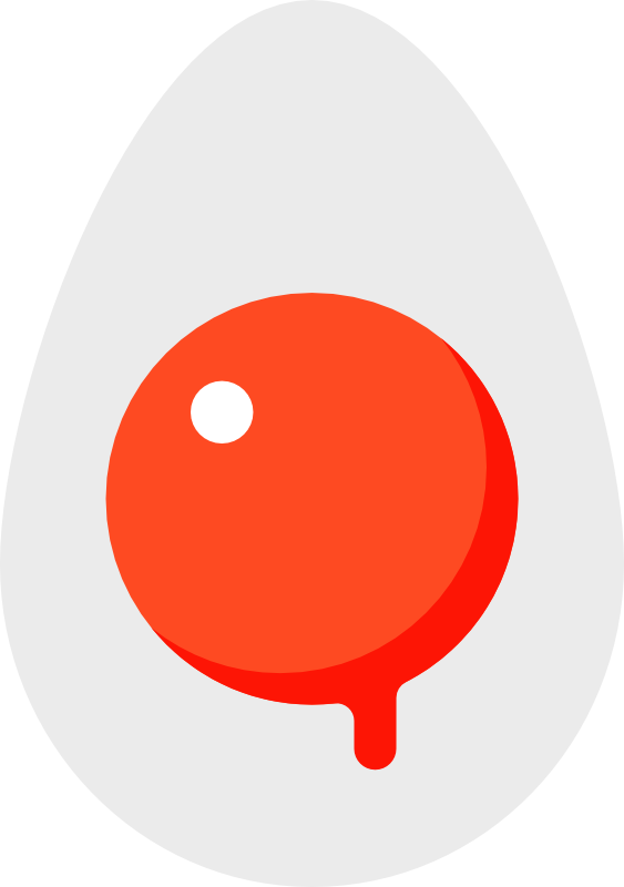 ゆで卵フラットデザインイラスト