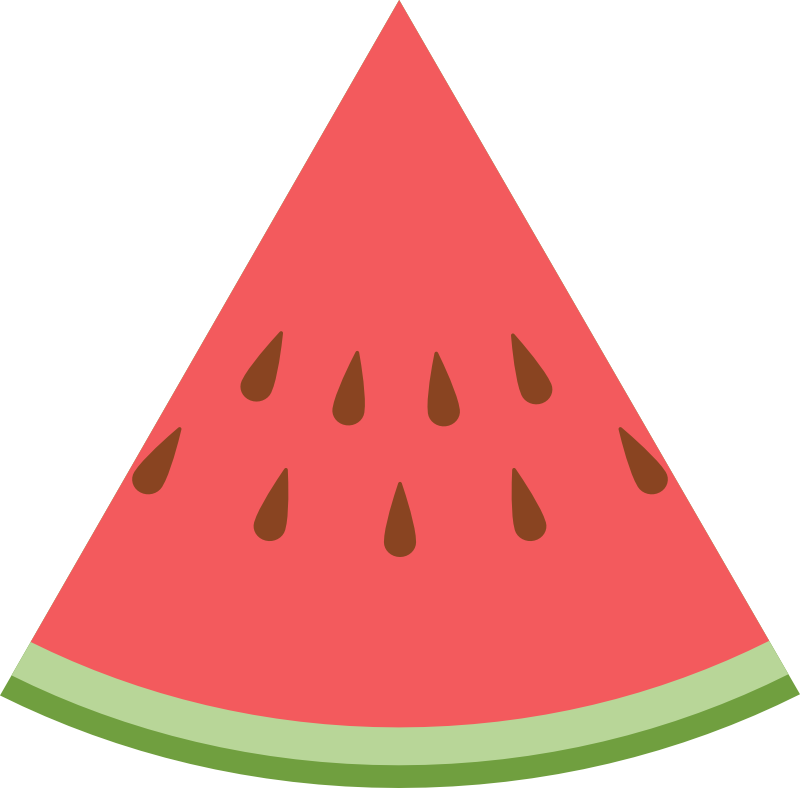 三角スイカフラットデザインイラスト
