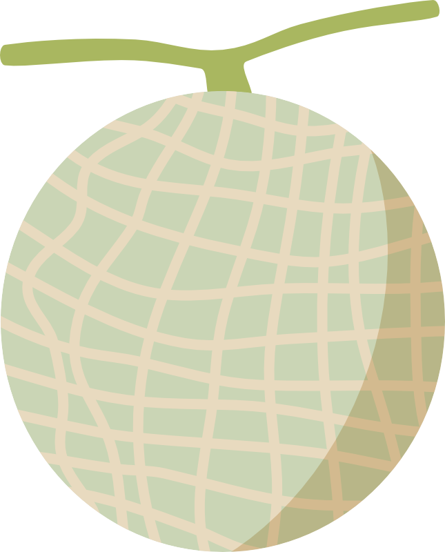 マスクメロンフラットデザインイラスト