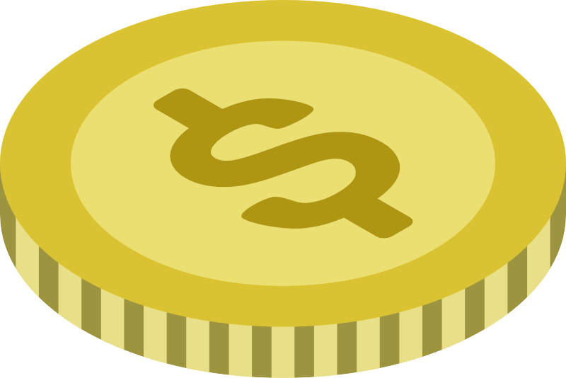 コインアイソメトリック無料画像素材